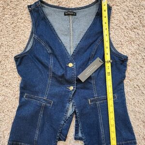 Denim Vest with Gold Buttons